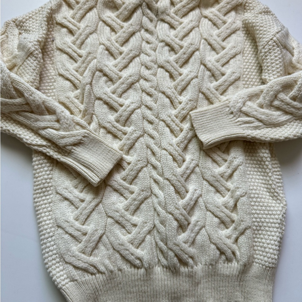 Aran sweater market Ladies Chunky V Cable Cardigan Medium